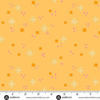 Ghostly Garden - Stardust - Orange - 44"  Wide - Andover