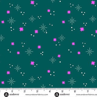 Ghostly Garden - Teal - 44"  Wide - Andover