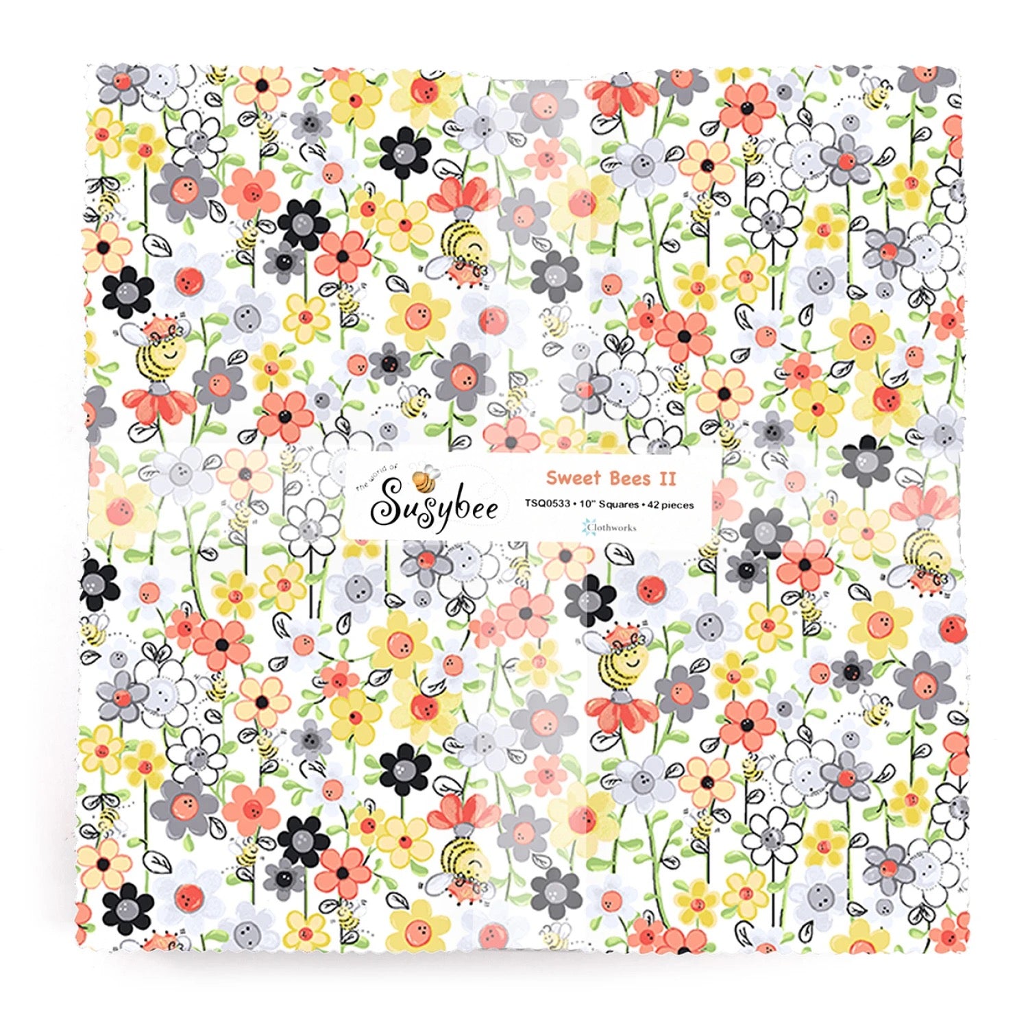 Sweet Bees - Layer Cake - 10" Squares - 42 Pieces - Susybee