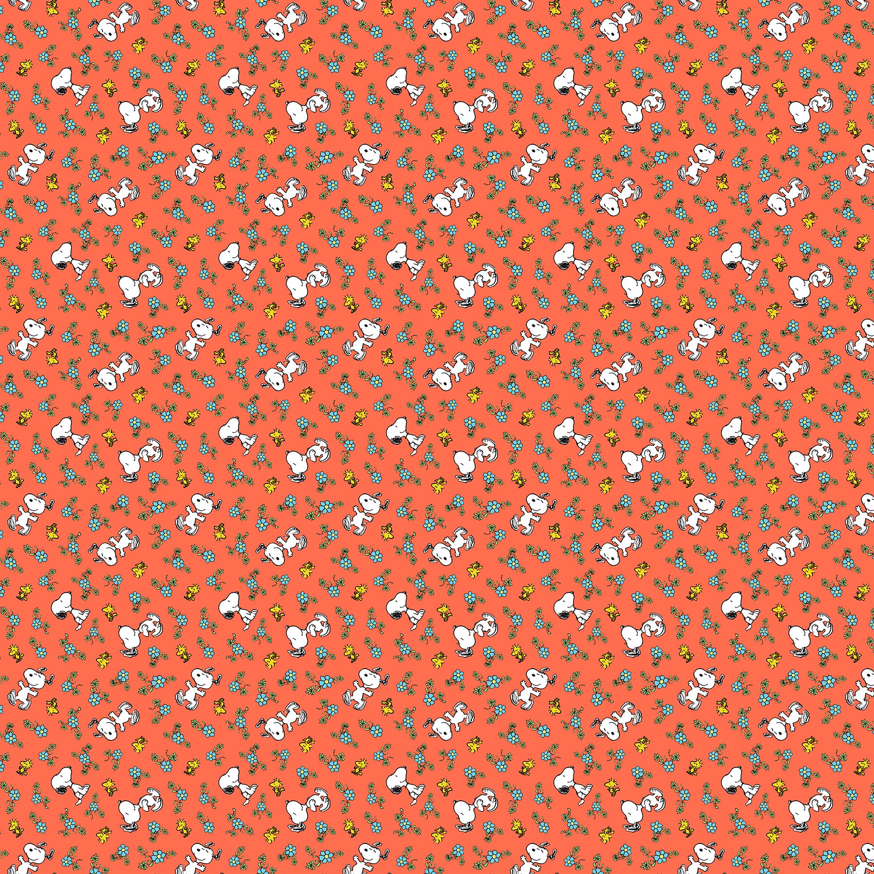 Floral - Red - 44" Wide - Peanuts