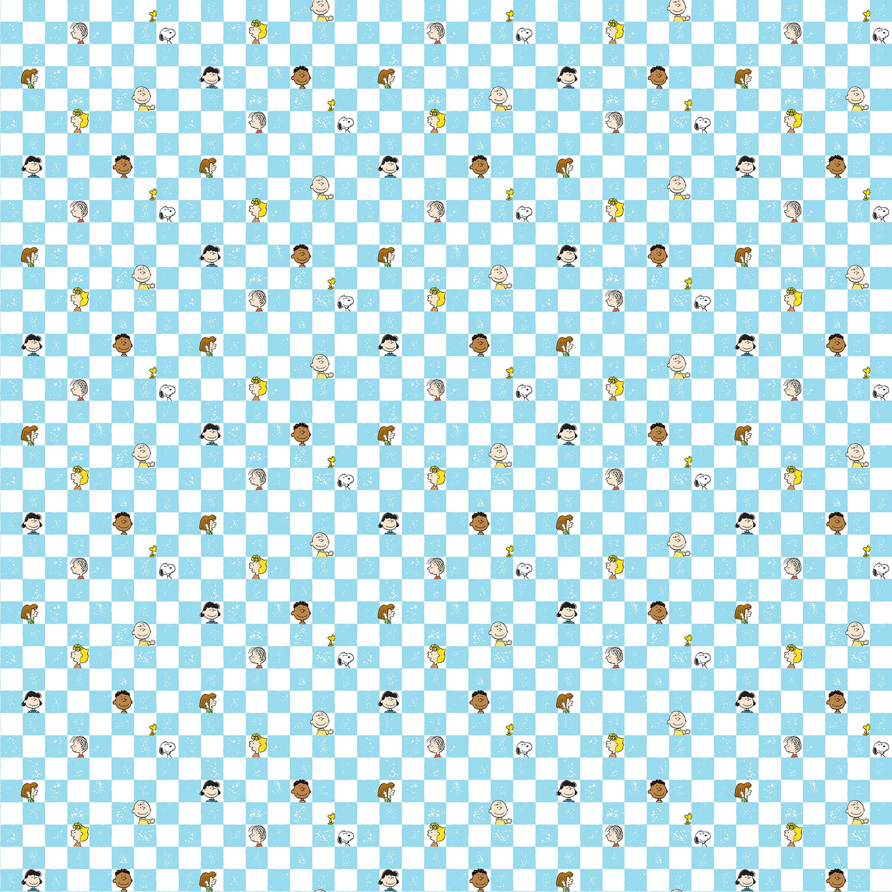 Checkers - Light Blue - 44" Wide - Peanuts