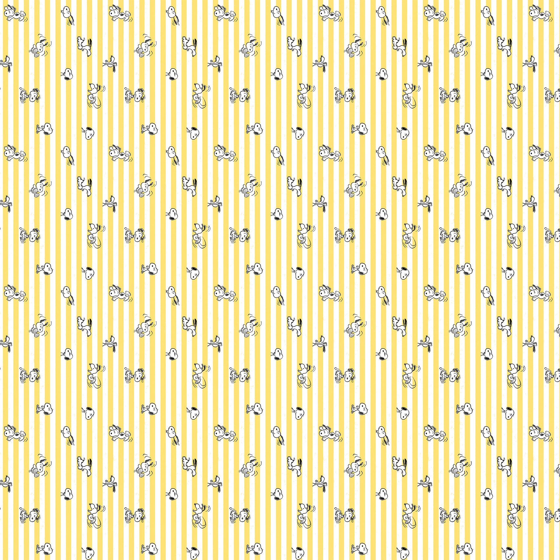 Snoopy Stripe - Yellow White - 44" Wide - Peanuts