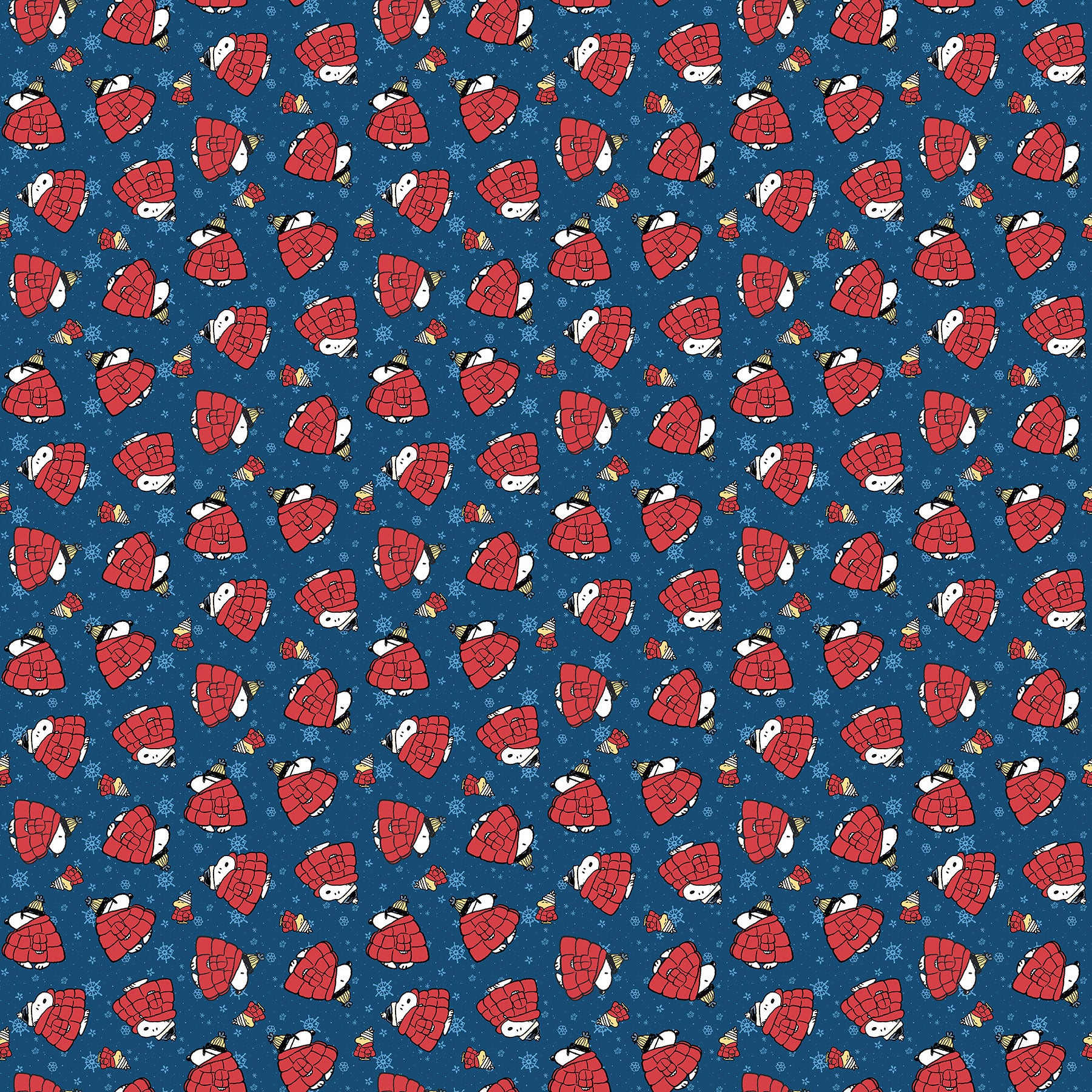Frosty Friends - Big Puffer - Blue Multi - 44" Wide - Peanuts