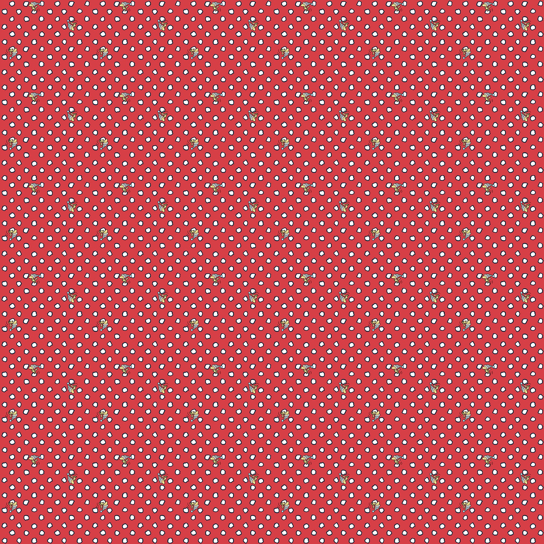 Frosty Friends - Woodstock Dot - Red - 44" Wide - Peanuts