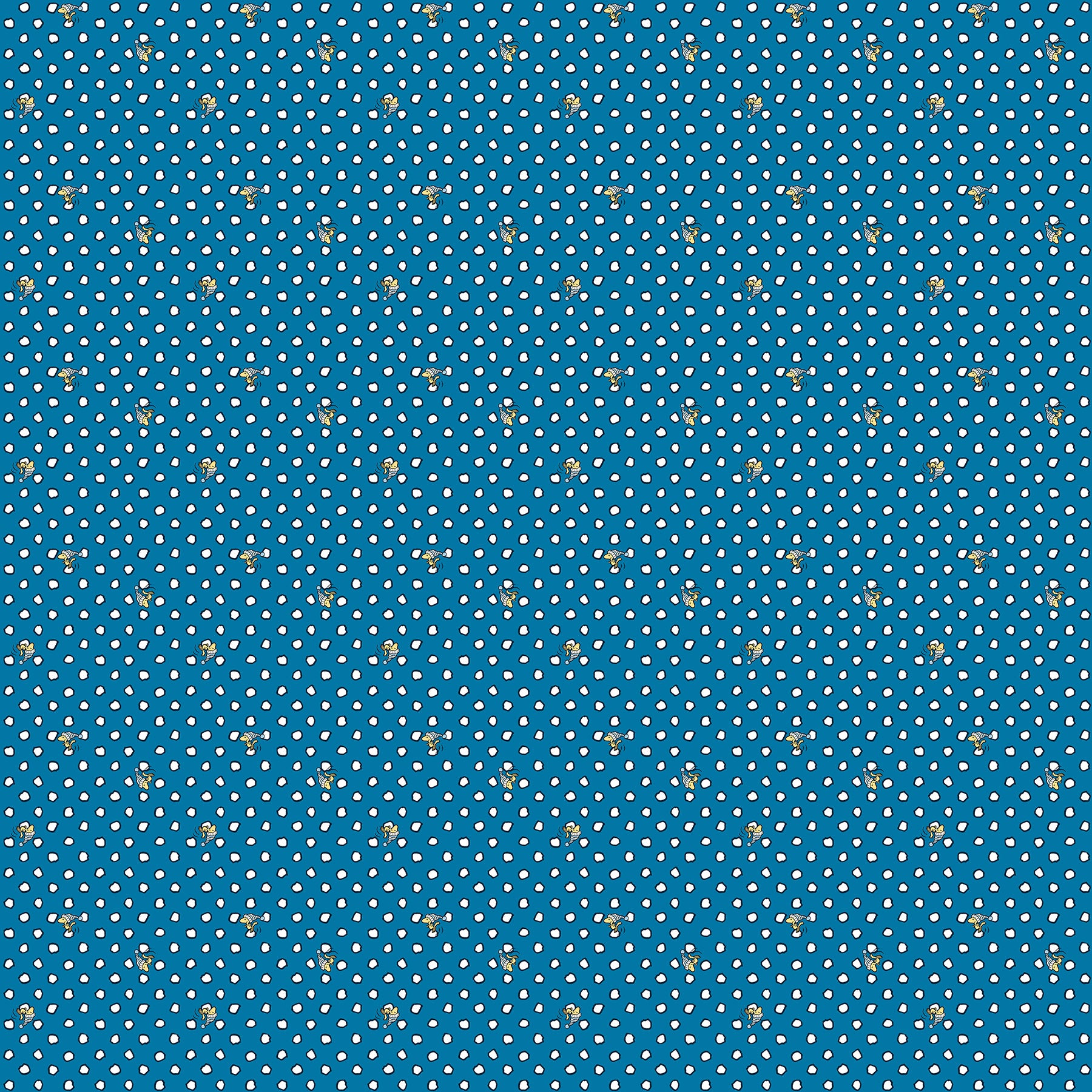 Frosty Friends - Woodstock Dot - Blue - 44" Wide - Peanuts