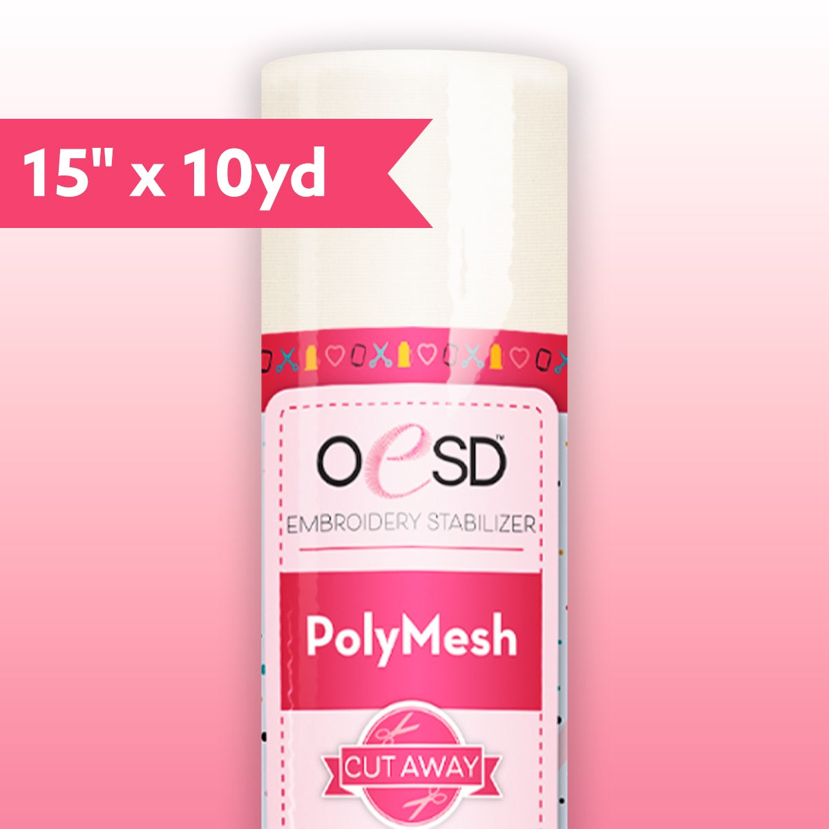 PolyMesh CutAway White - 15" x 10yd - OESD