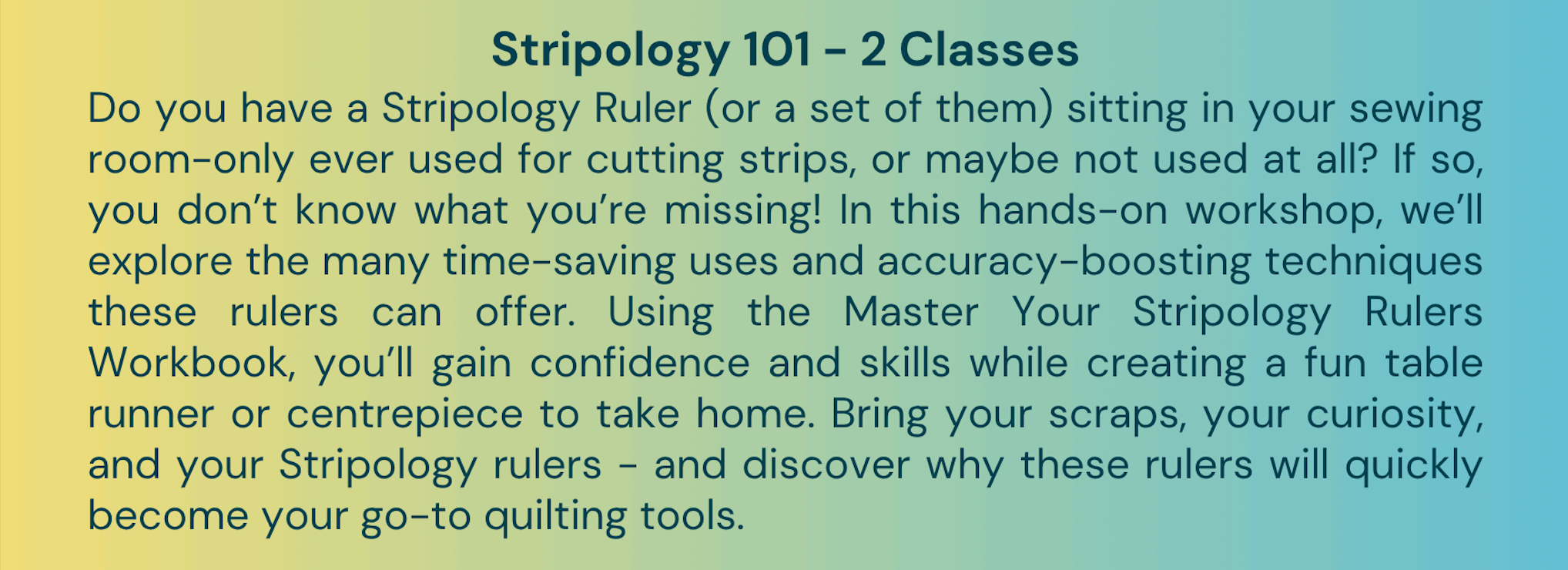Stripology 101 Class