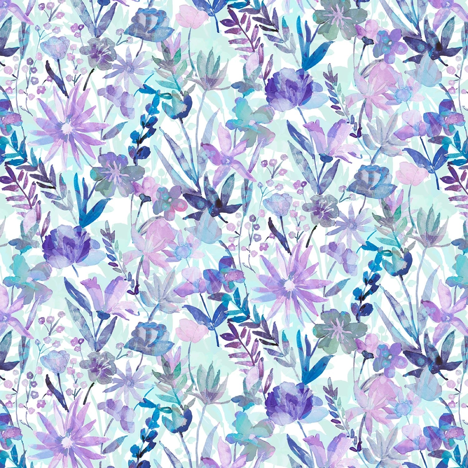 Watercolor Floral - Purple - 108" Wide - P & B Textiles