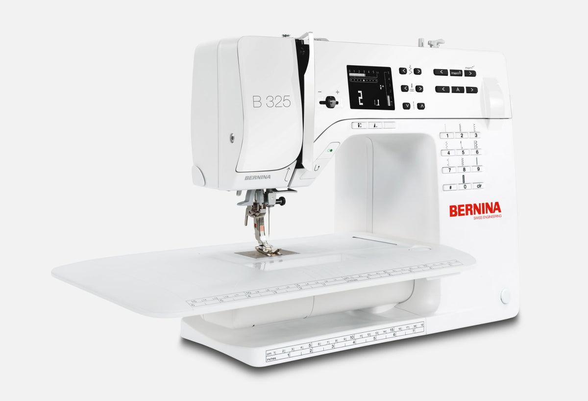 BERNINA 325 - original button-control model angled view with slide-on extension table