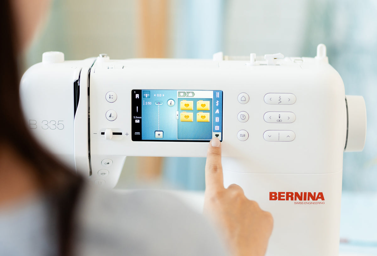BERNINA 335 - Gen. 2 touchscreen stitch-memory controls close-up