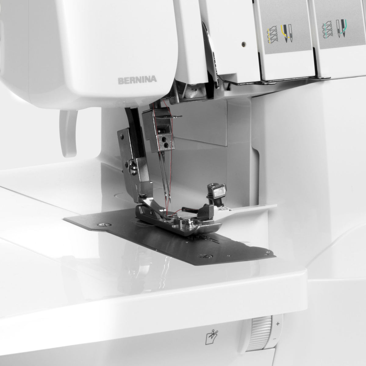 BERNINA L460 Serger close-up of needle and presser foot