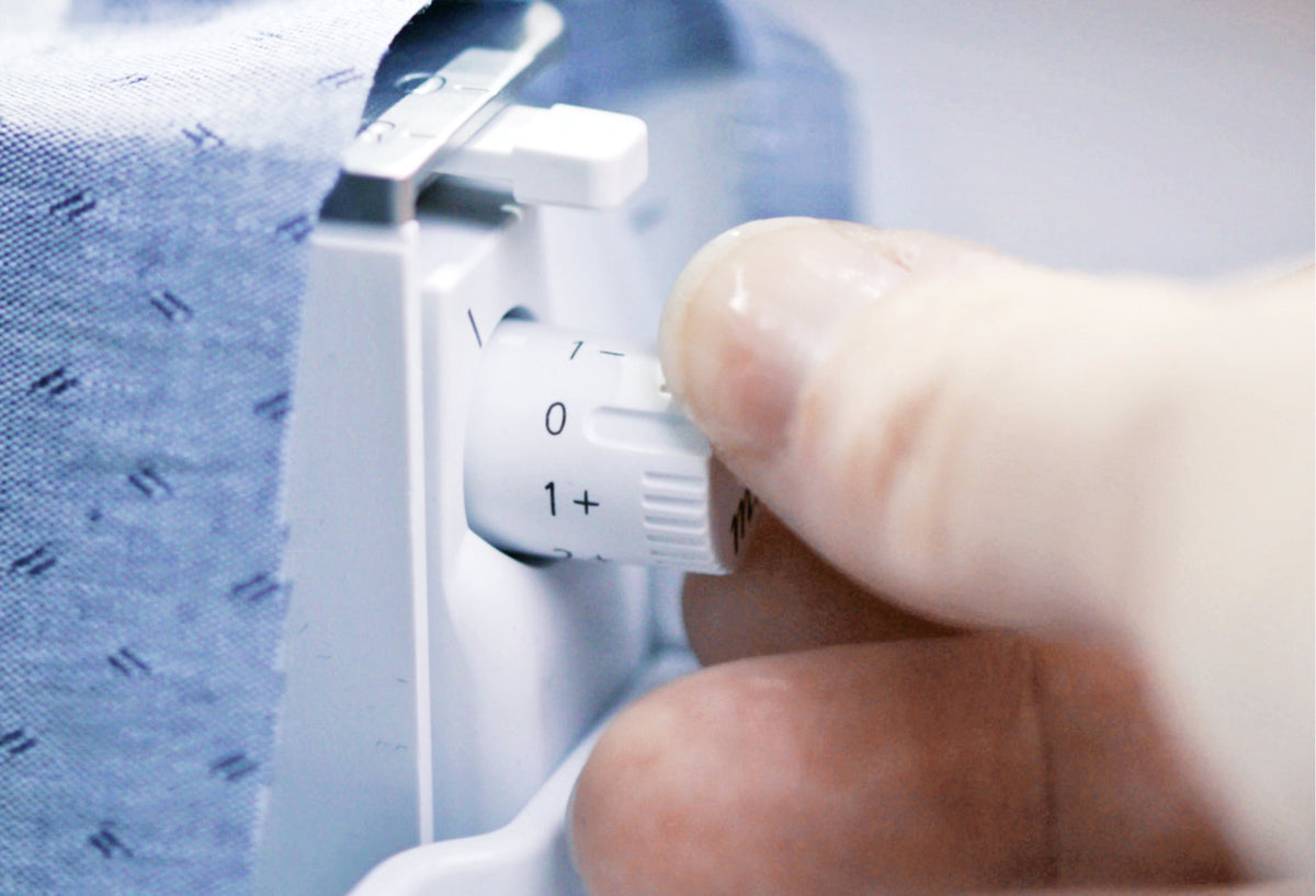 BERNINA L890 Overlock/Coverstitch Machine close-up of Micro Thread Control adjustment