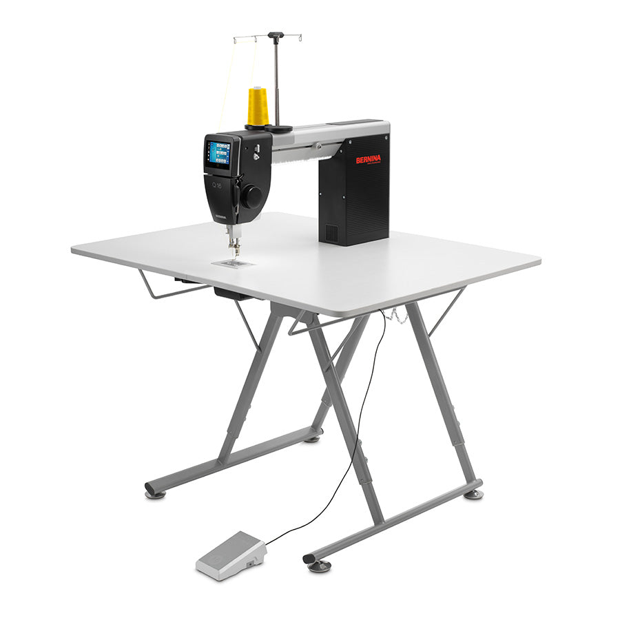 Representative BERNINA Q Series sit-down machine with Foldable Table