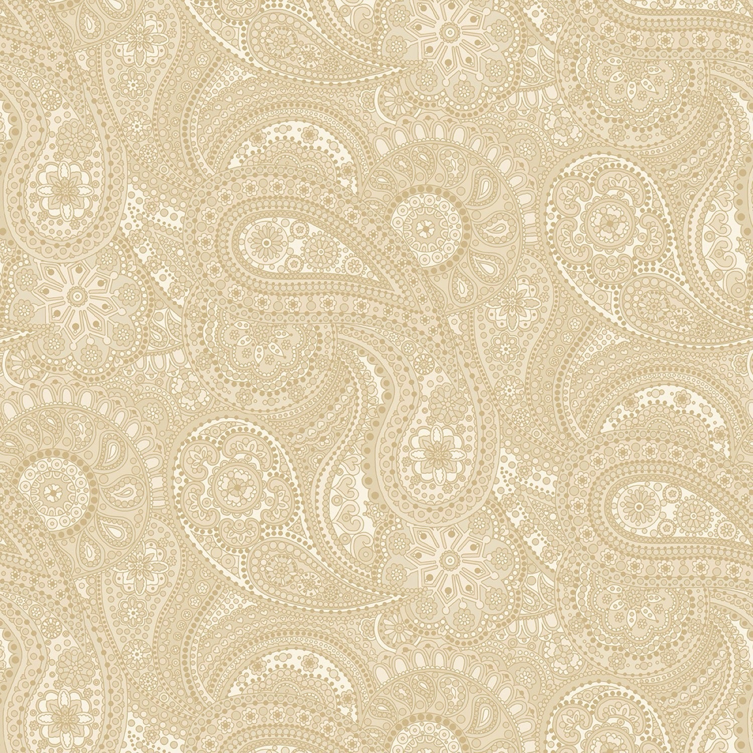 Large Paisley - Beige - 108" Wide - Henry Glass