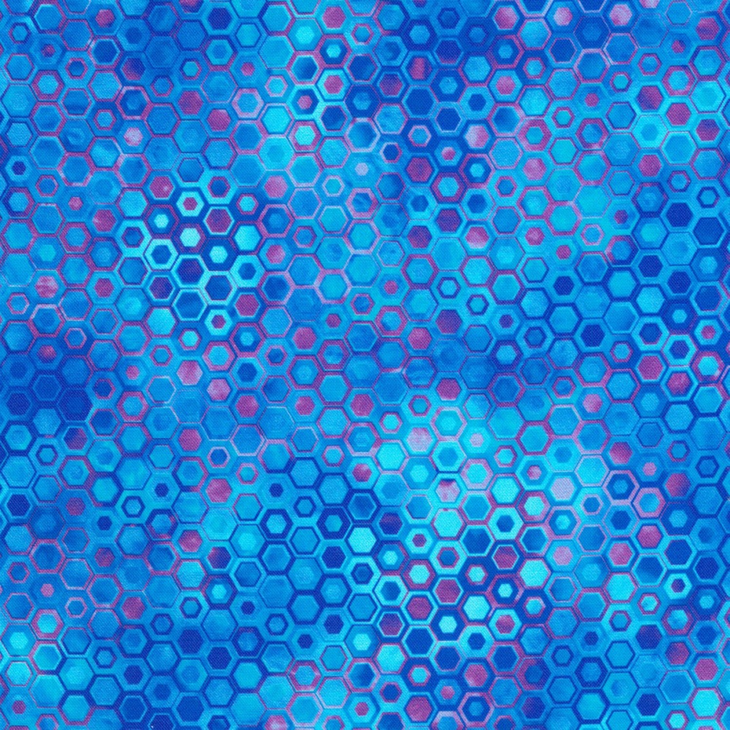 Phantasma - Hexagons Azure - 44" Wide - Robert Kaufman