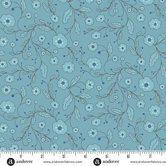 A Song to Sing - Blissful Blooms - Lake - 44" Wide - Andover Fabrics