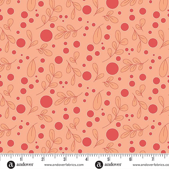 A Song to Sing - Eucalyptus Fizz - Carrot - 44" Wide - Andover Fabrics