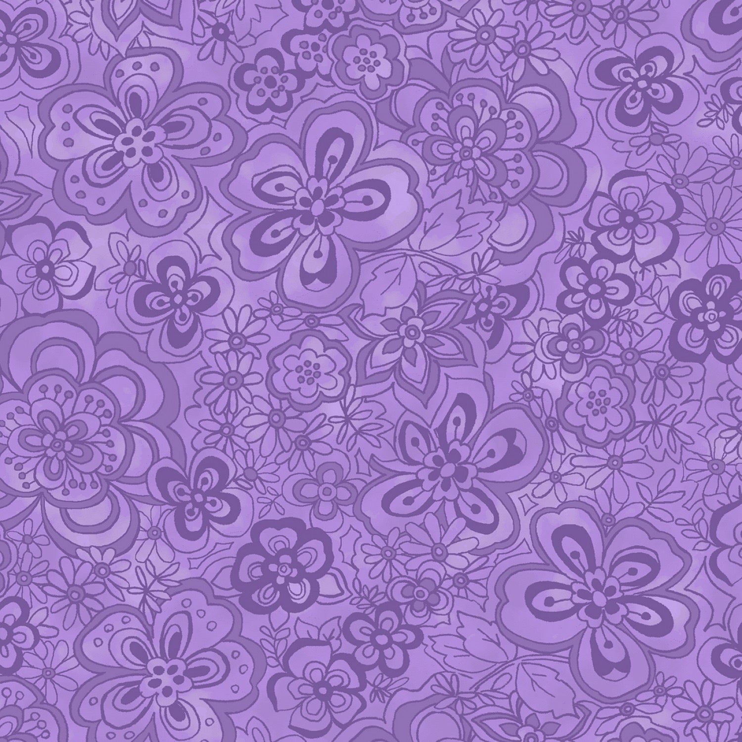 Tonal Floral - Lilac - 108" Wide - Blank Quilting