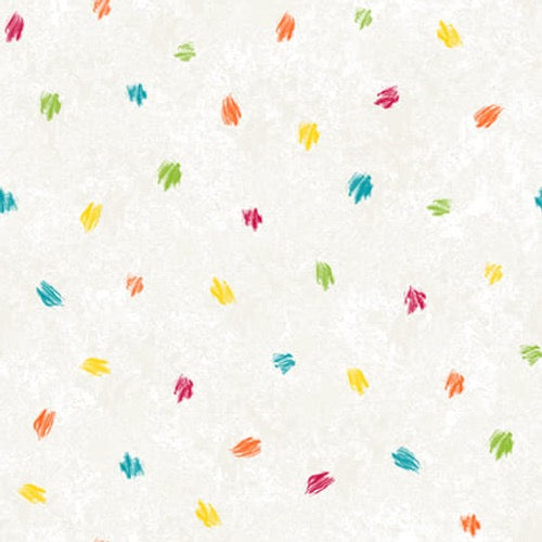 Color Burst - Smudge Dots Marshmallow  - 44" Wide - Blank Quilting