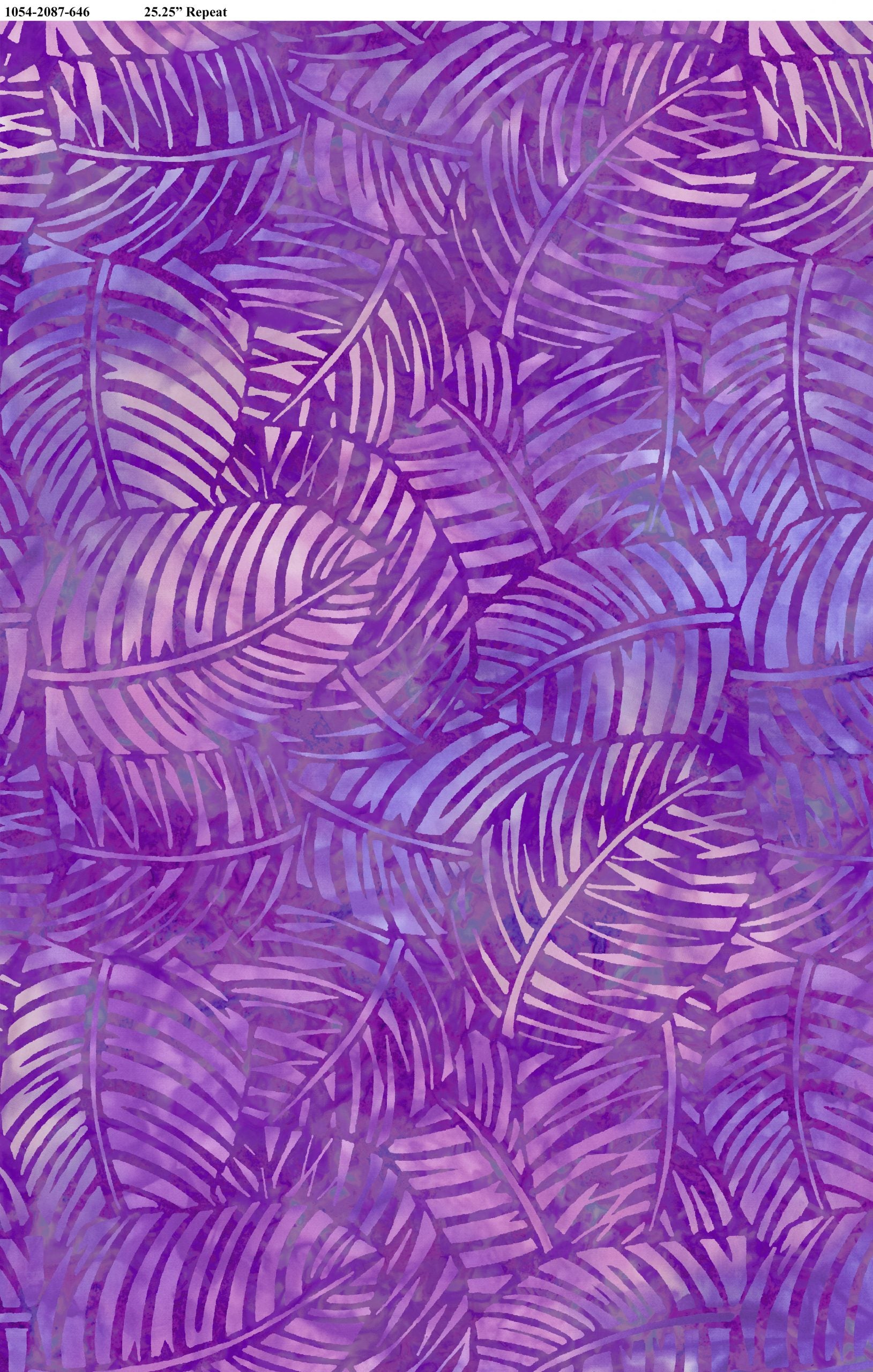 Essential - Palm Leaves - Purple - 108" Wide - Wilmington