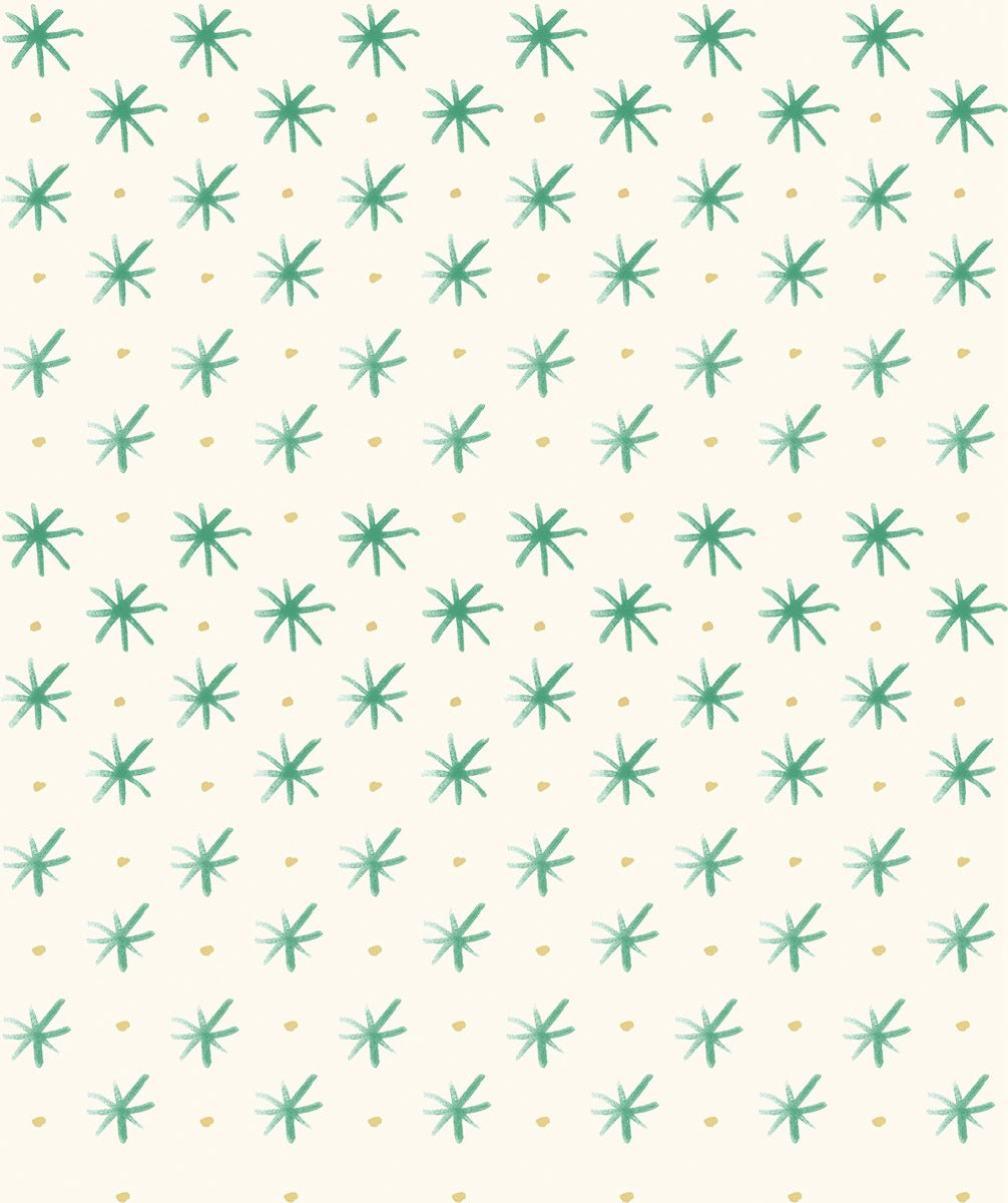 Flower Collection - Stars Grass - 44" Wide - Lewis & Irene Fabrics