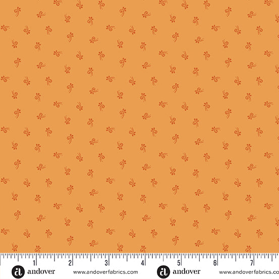 Flower Box - Tendril Orange - 44" Wide - Andover Fabrics