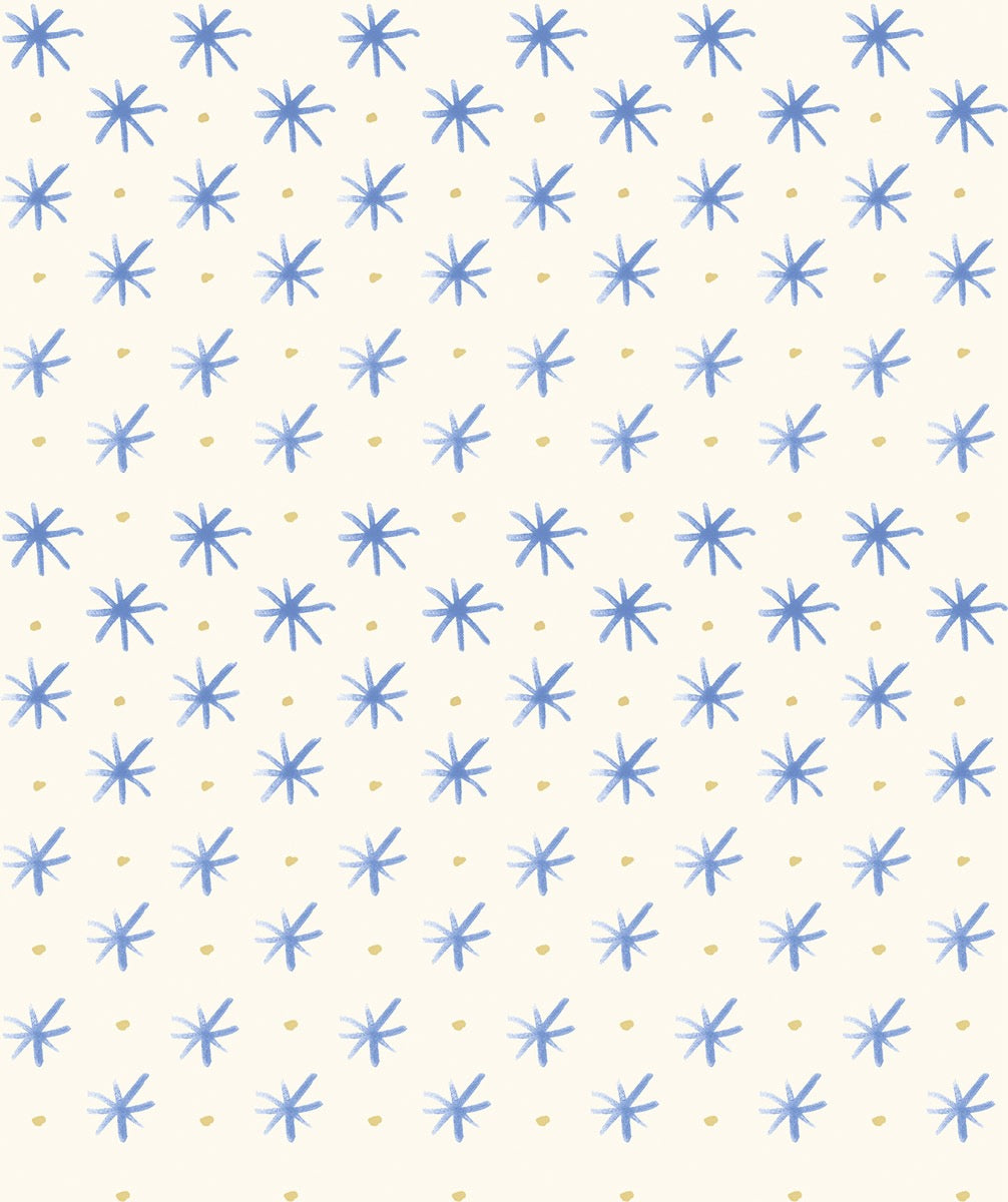 Flower Collection - Stars Cornflower - 44" Wide - Lewis & Irene Fabrics