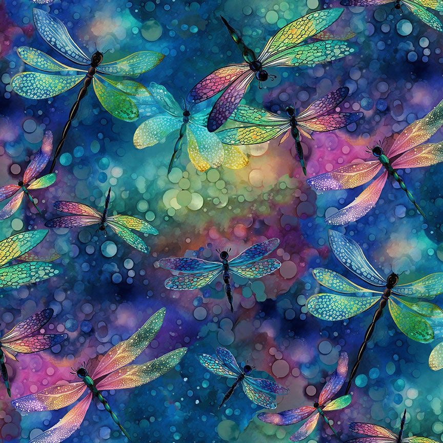 Dragonfly Illusion - Dragonfly Dream - Fantasy - 44" Wide - Timeless Treasures