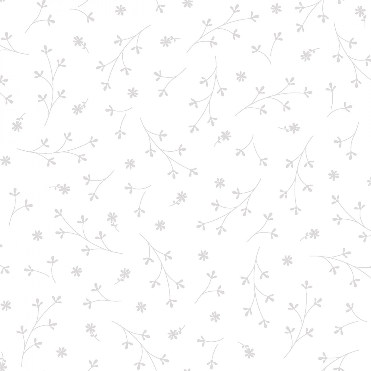 Pretty Petals - White/White - 44" Wide - Kimberbell Basics