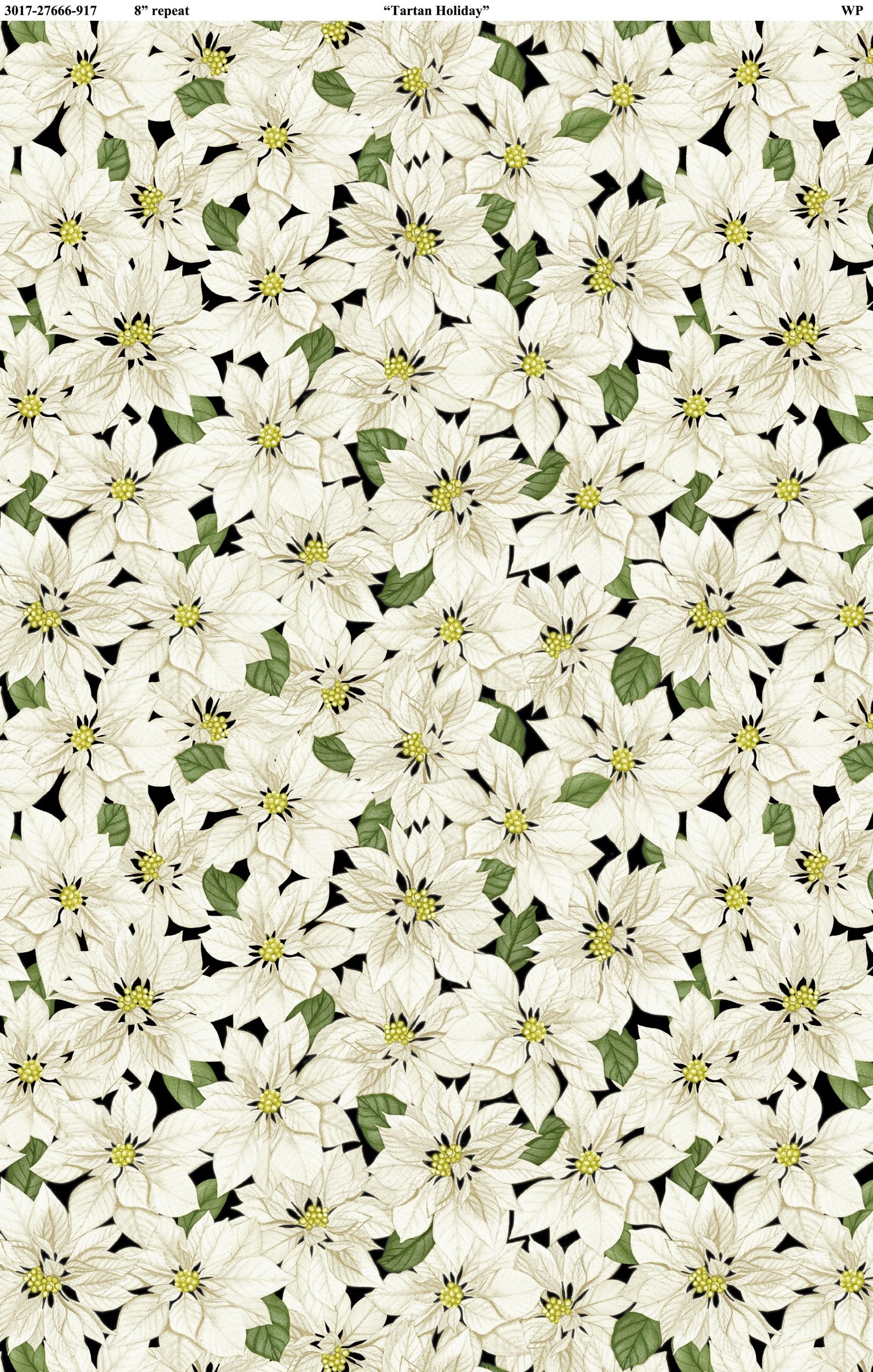 Tartan Holiday - Poinsettias - White - 44" Wide - Wilmington