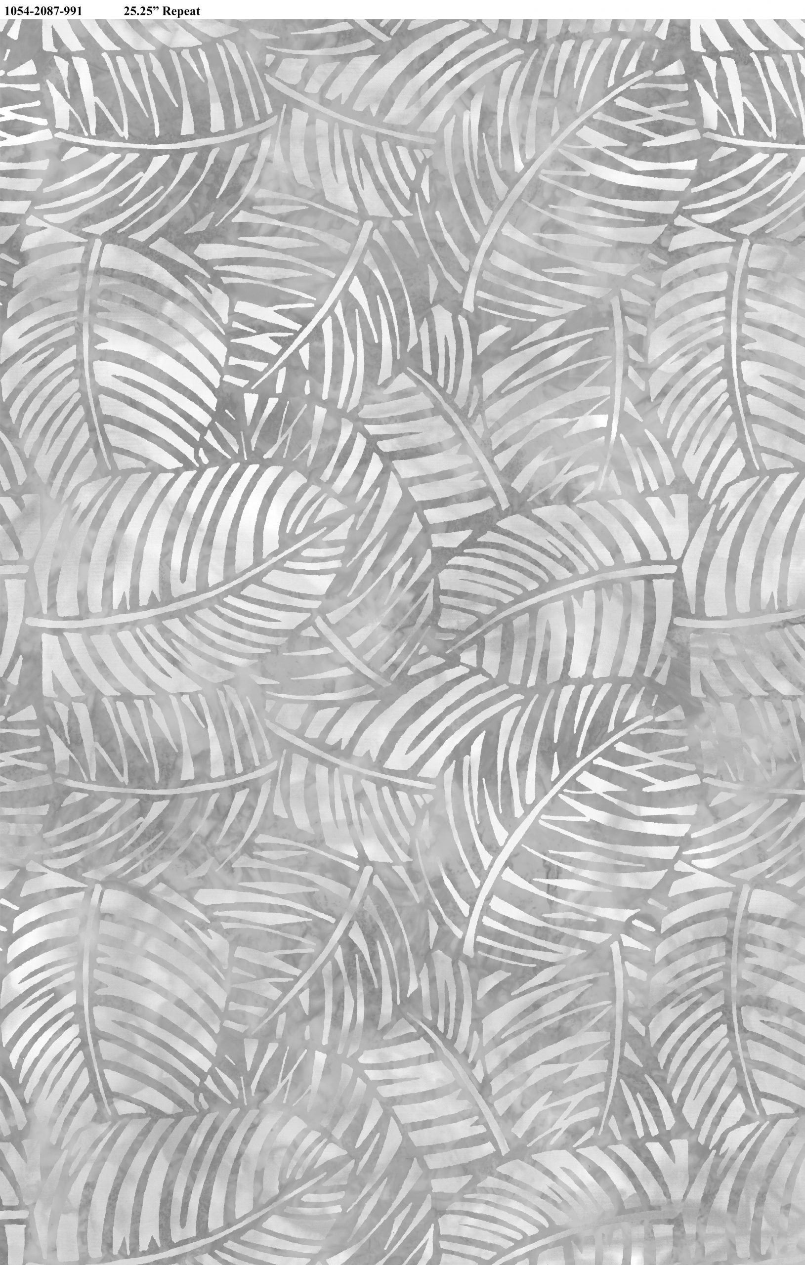 Essential - Palm Leaves - Light Grey - 108" Wide - Wilmington