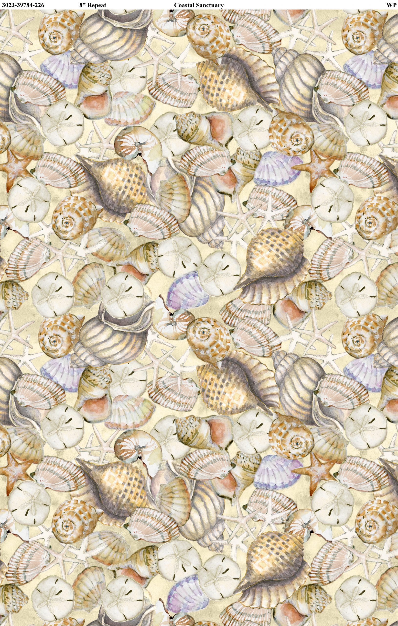 Coastal Sanctuary - Sea Shells - Beige - 44" Wide - Wilmington