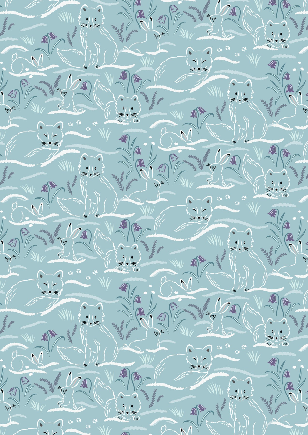 Arctic - Haring Around - 44" Wide - Lewis & Irene Fabrics