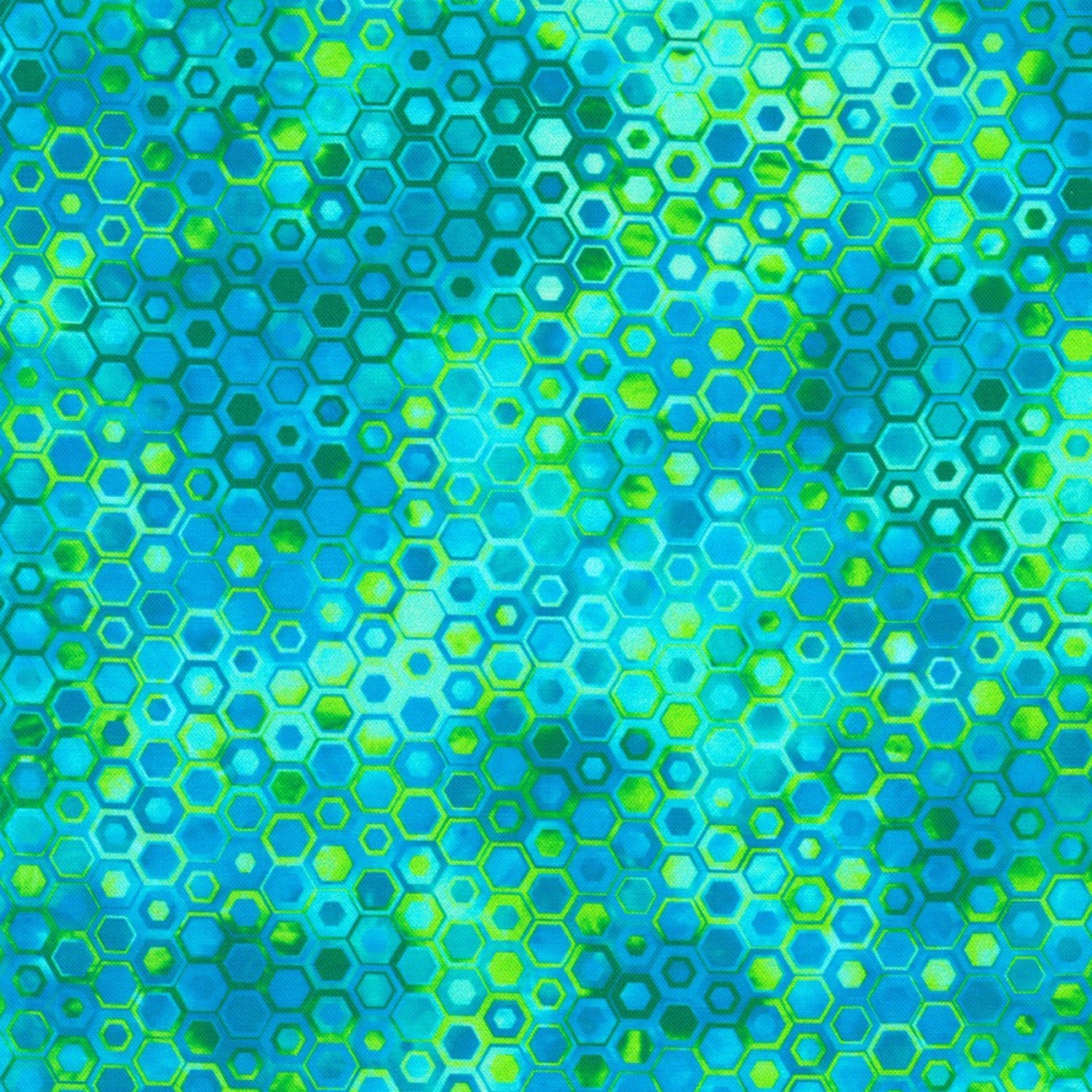 Phantasma - Hexagons Lagoon - 44" Wide - Robert Kaufman