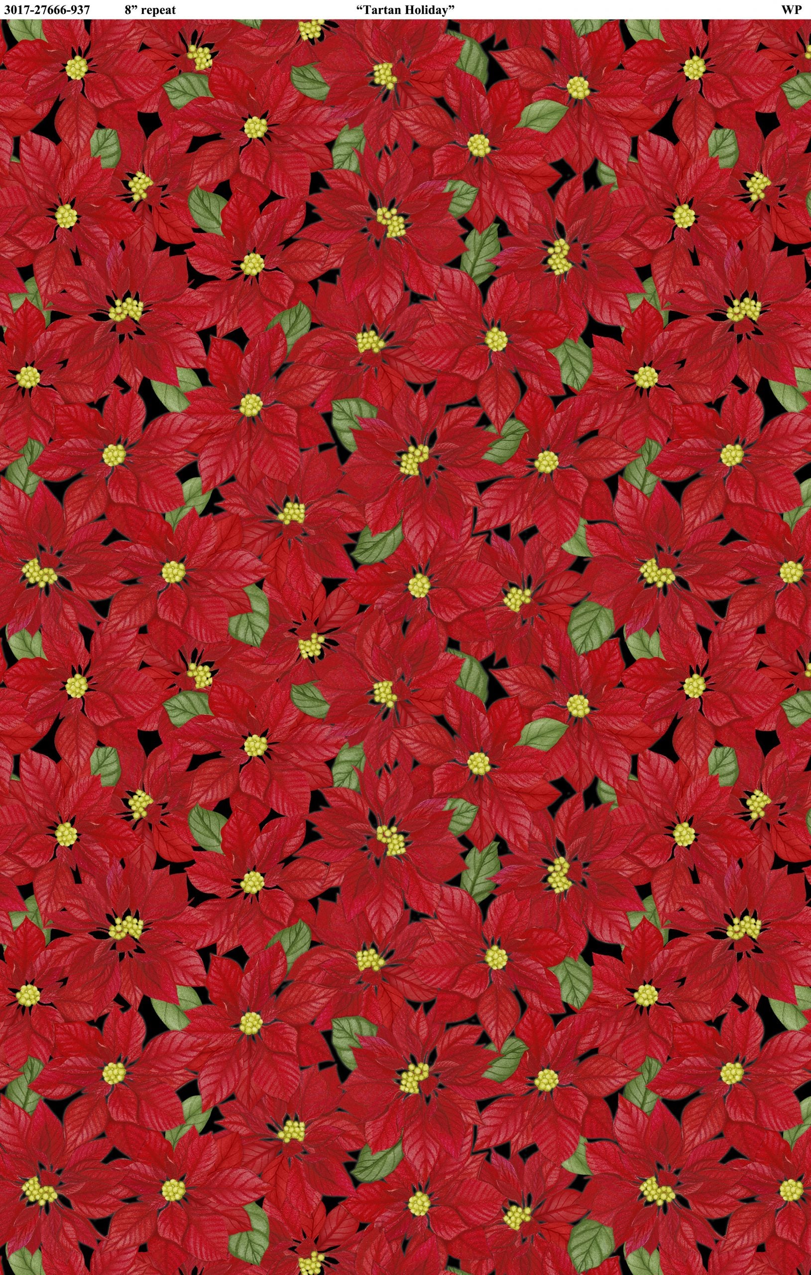 Tartan Holiday - Poinsettias - Red - 44" Wide - Wilmington