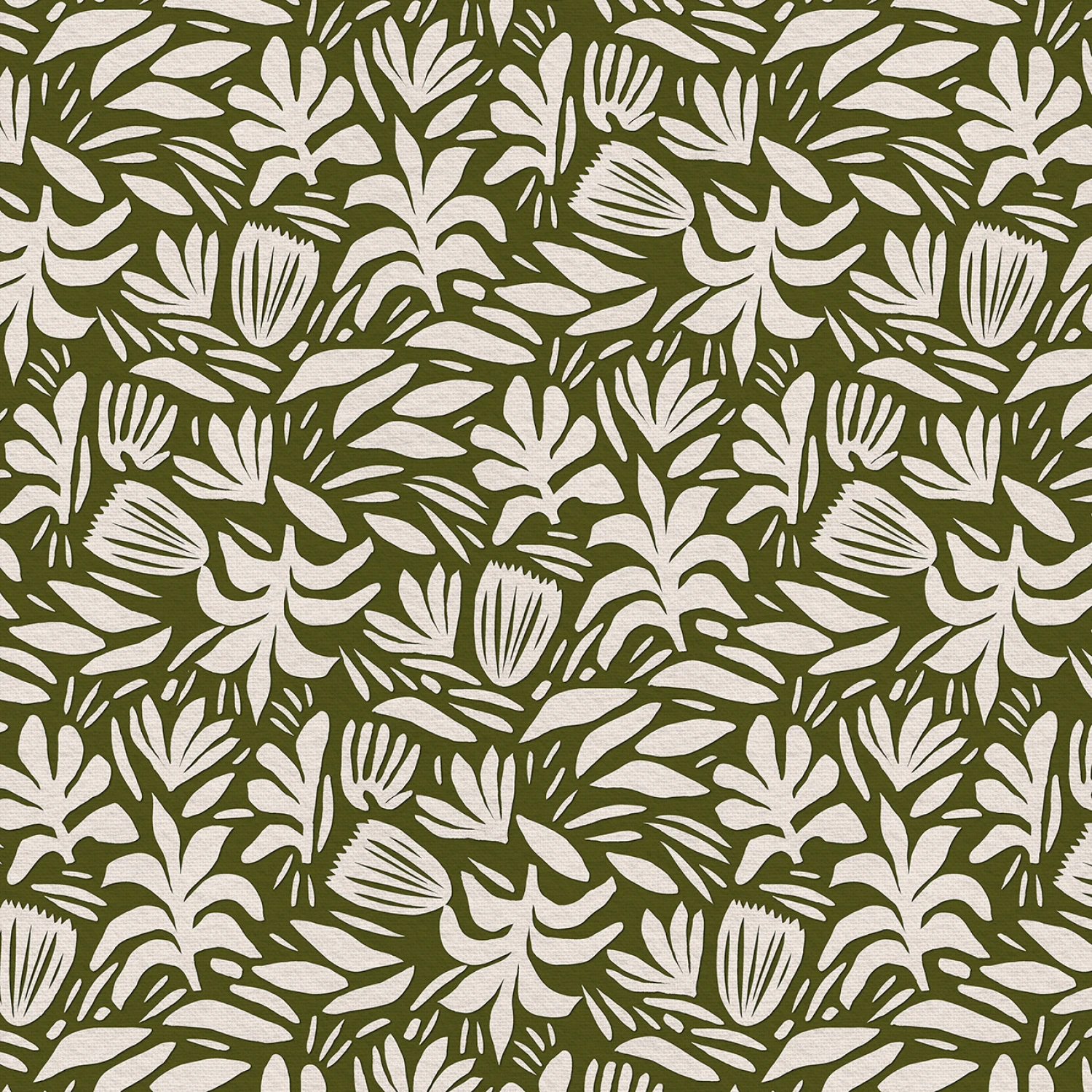 Abstract Shapes - Shape Toss - Olive/White - 118" Wide - Paintbrush Studio
