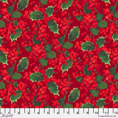 Winterberry - Holly Berry Crimson - 44" Wide - FreeSpirit