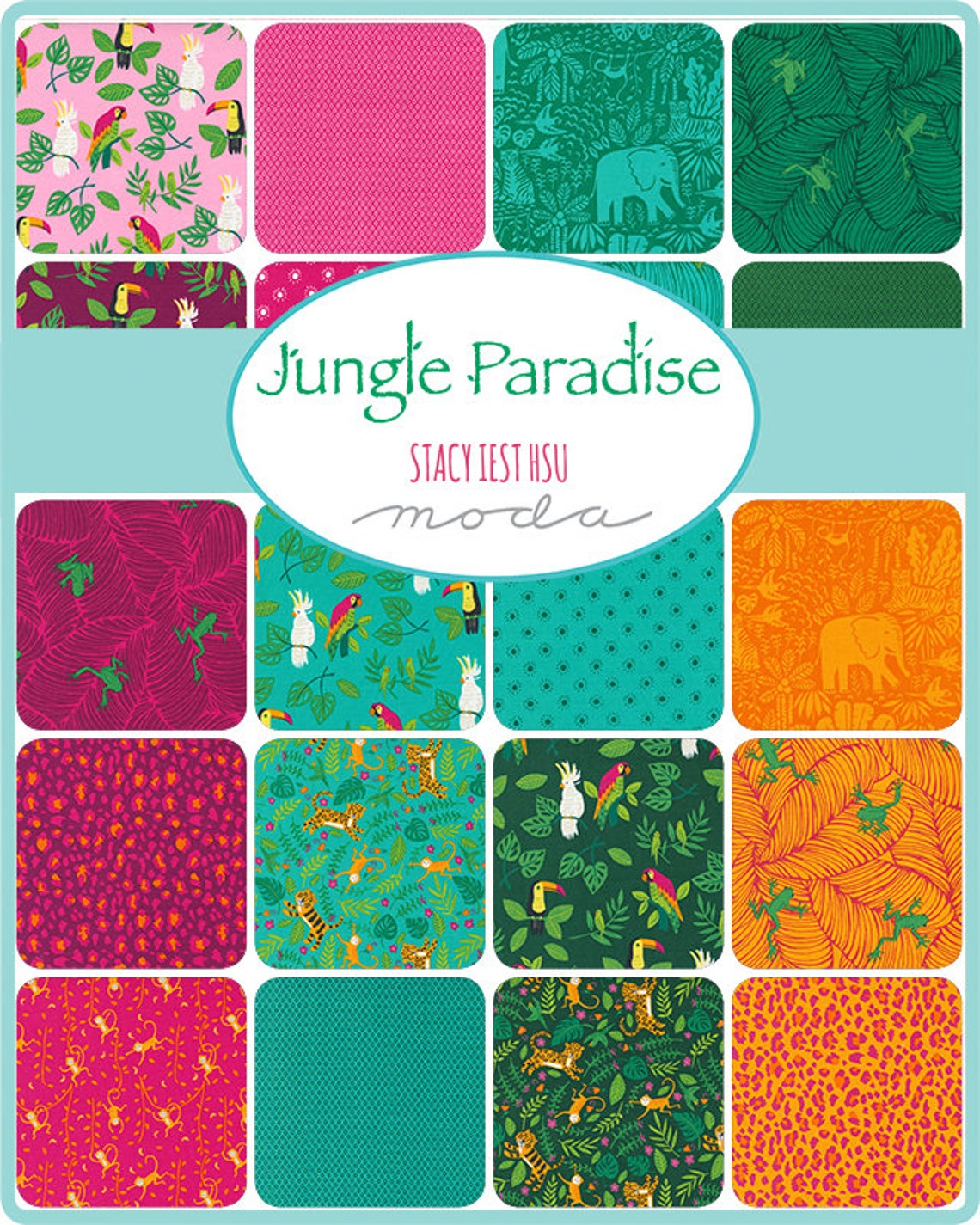 Jungle Paradise - Layer Cake - 10" Squares - 42 Pieces - Moda
