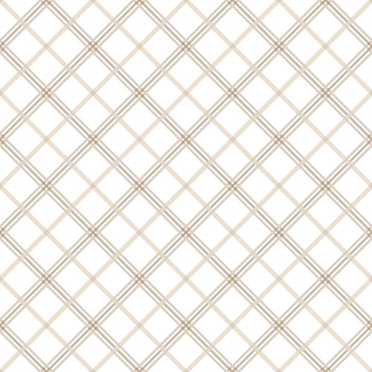 Plaid - Cream/Taupe  - 44" Wide - Kimberbell Basics