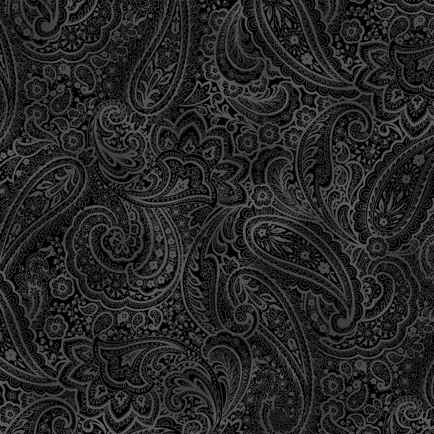 Radiant Paisley Black/Grey - 108" Wide - Benartex