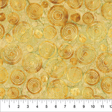 Woodblock - Wooden Rings - Sunglow - 44" Wide - Banyan Batiks