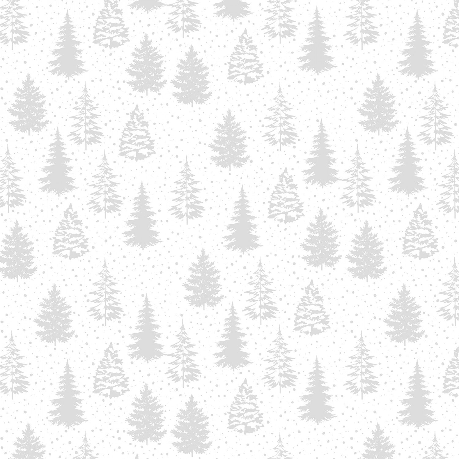 Trees and Snow White on White - 44" Wide - Wilmington