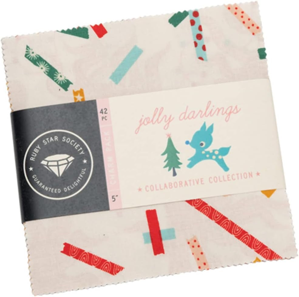 Jolly Darlings - Charm Pack - 5" Squares - 42 Pieces - Ruby Star