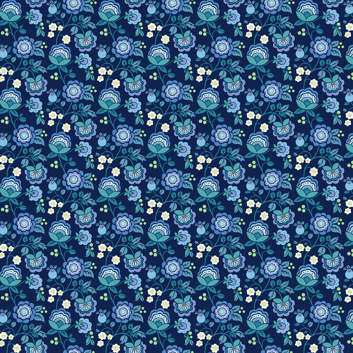 Anacapa Isle Flora - Cadet - 108" Wide - Andover Fabrics