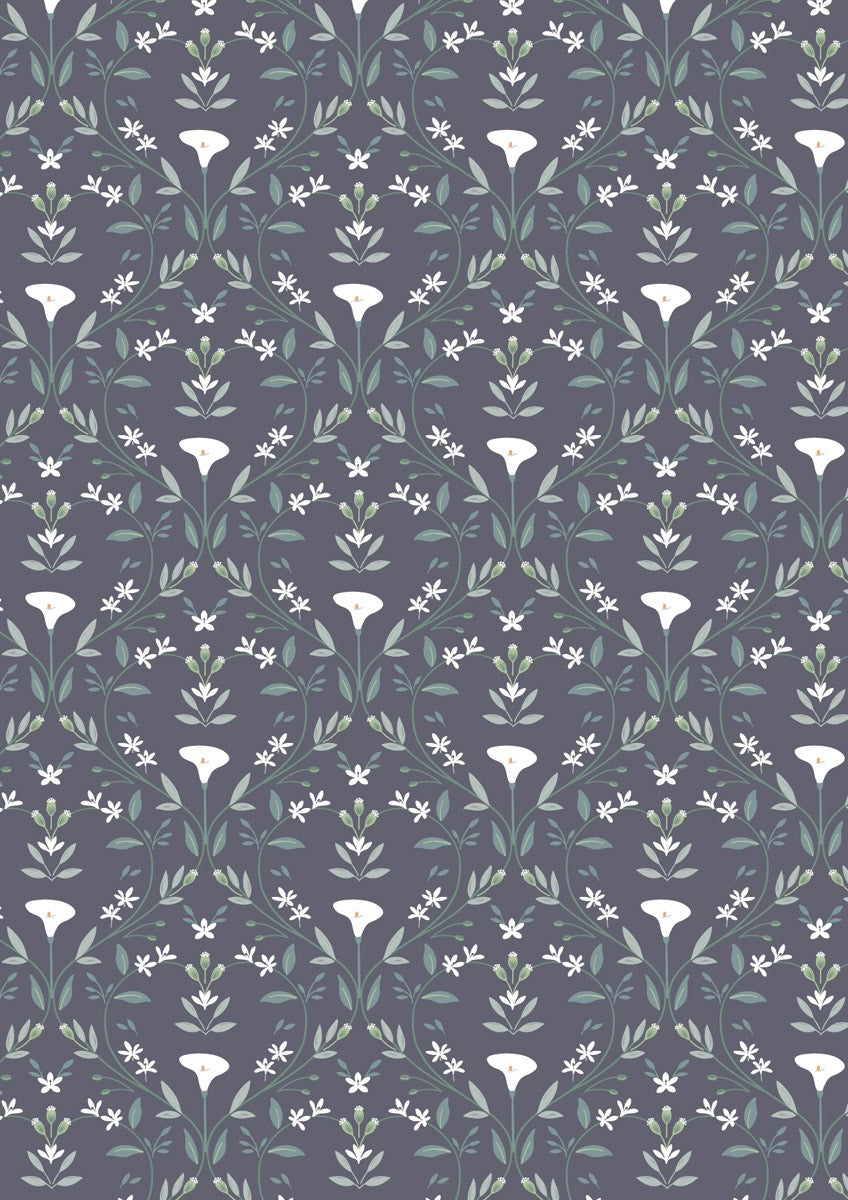 The Water Gardens - Serenity - Charcoal - 44" Wide - Lewis & Irene Fabrics