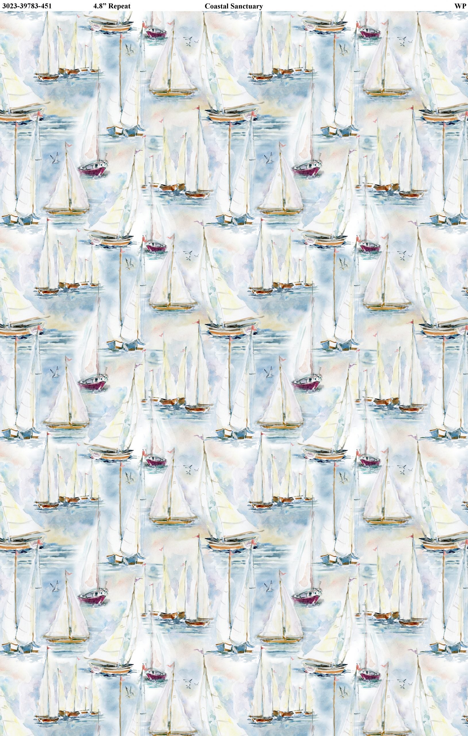 Coastal Sanctuary - Sailboats - 44" Wide - Wilmington