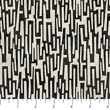 Modern Vibe - Broken Rectangle - Cream/Black - 44" Wide - Northcott