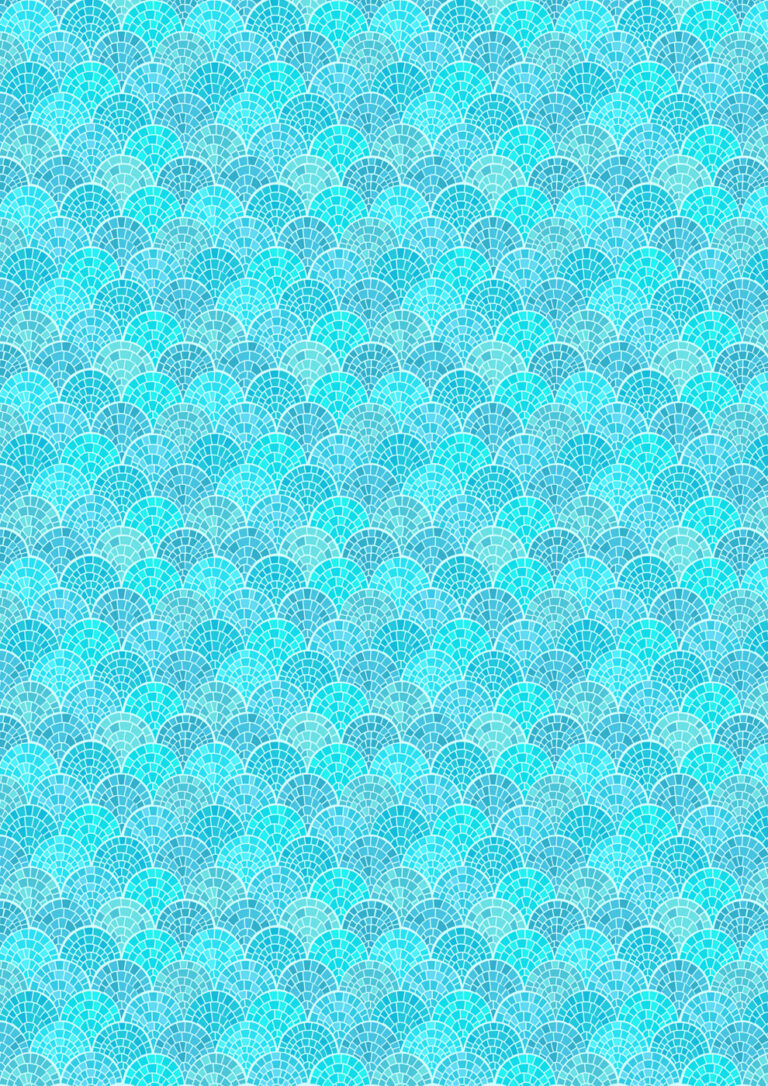 Aegean - Scalloped Mosaic - Turquoise - 44" Wide - Lewis & Irene