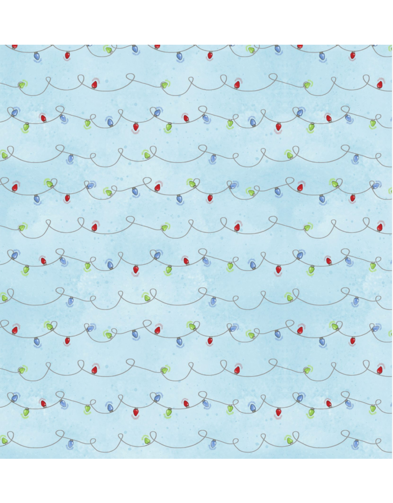 Nose to Nose - Lights - Blue - 44" Wide - Wilmington