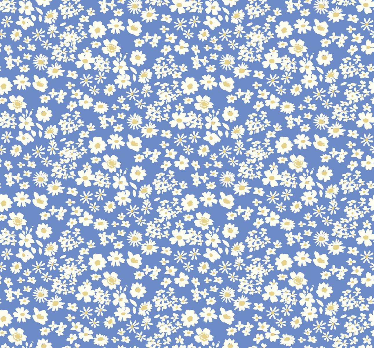 Flower Collection - Ditsy Cornflower - 44" Wide - Lewis & Irene Fabrics